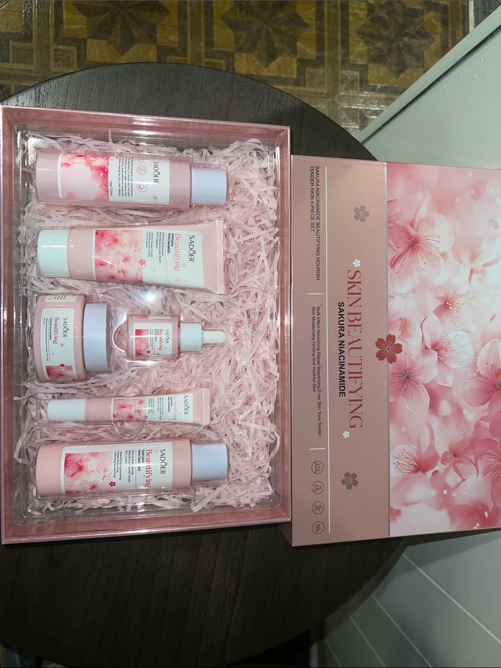 SADOER Sakura Niacinamide Skin Beautifying 6-Piece Skincare Gift Set